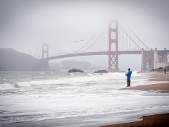 A Man Casting His Line Not Far From the Golden Gate Bridge in San Francisco
Image by Michael Bracey
